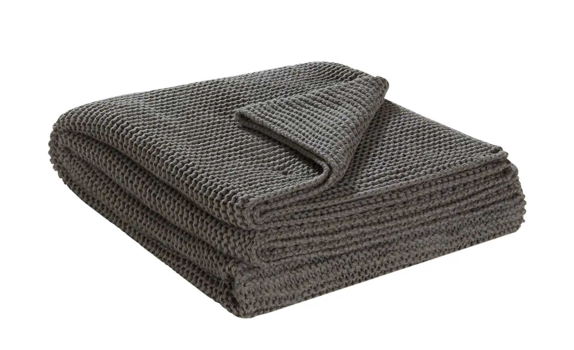 HOME STORY Strick Plaid  Svea ¦ grau ¦ Maße (cm): B: 130 Heimtextilien > Kuscheldecken - Möbel Kraft