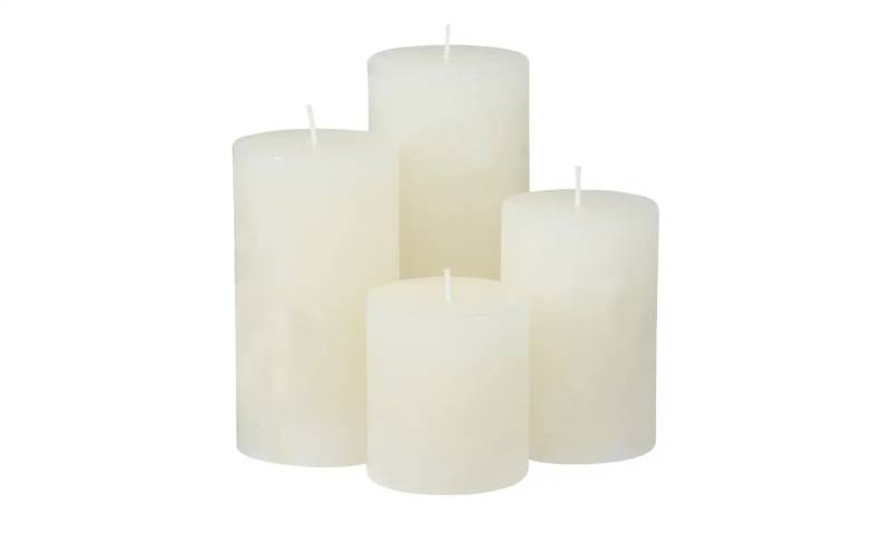 HOME STORY Stumpenkerze  4er Set   ¦ weiß ¦ Paraffin ¦ Maße (cm): B: 14 H: 15,5 T: 14.0 Accessoires > Kerzen & Kerzenständer - Höffner