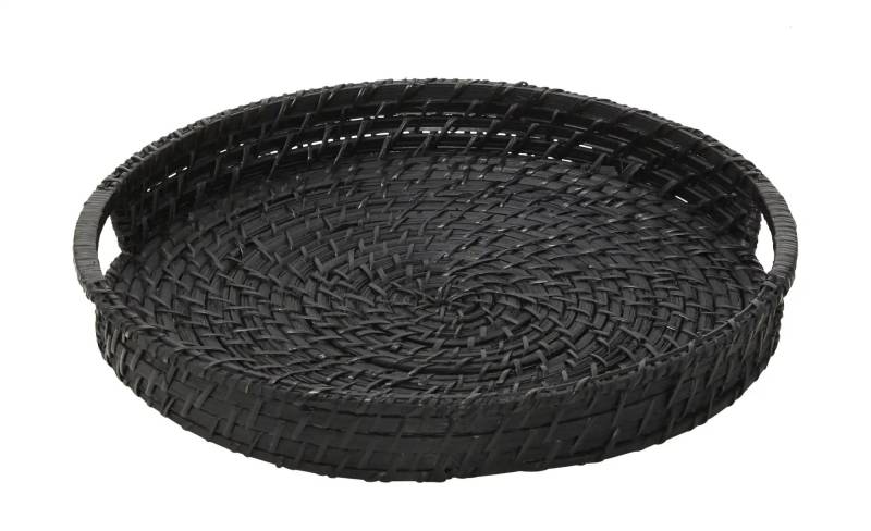HOME STORY Tablett   ¦ schwarz ¦ Bambus,Rattan ¦ Maße (cm): H: 5  Ø: 36.0 Küchenzubehör & Helfer > Tabletts & Etageren - Möbel Kraft