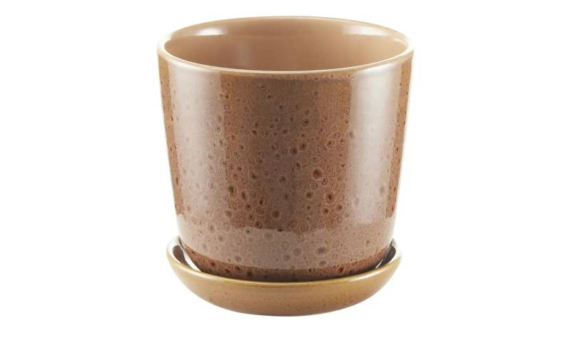 HOME STORY Übertopf   ¦ braun ¦ Steinzeug ¦ Maße (cm): H: 14  Ø: 13.7 Accessoires > Dekoartikel - Höffner