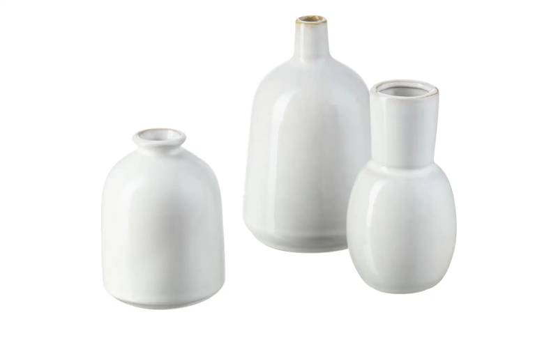 HOME STORY Vase  3er-Set   ¦ weiß ¦ Porzellan ¦ Maße (cm): H: 13,5  Ø: 8.5 Accessoires > Vasen - Höffner