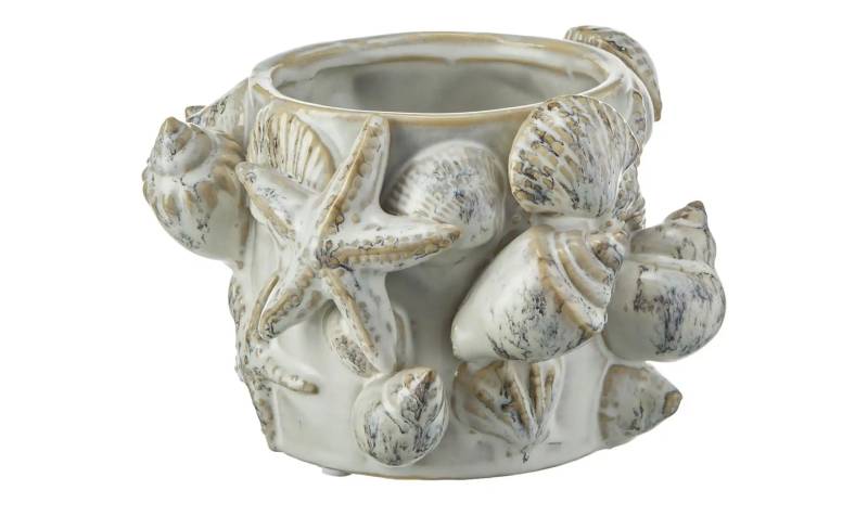 HOME STORY Vase 3D Muschel   ¦ creme ¦ Steinzeug ¦ Maße (cm): H: 12  Ø: 18.5 Accessoires > Vasen - Höffner