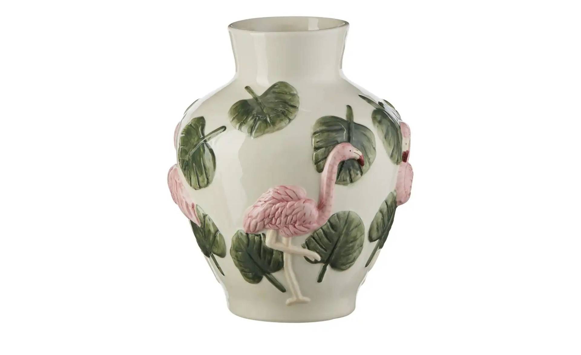 HOME STORY Vase Flamingo   ¦ weiß ¦ Dolomite ¦ Maße (cm): H: 26  Ø: 21.8 Dekoration > Vasen - Möbel Kraft