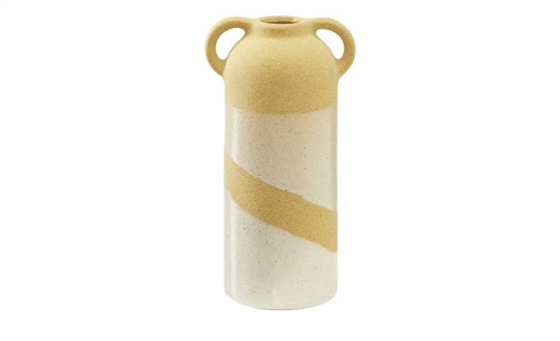 HOME STORY Vase   ¦ gelb ¦ Steingut ¦ Maße (cm): H: 20,7  Ø: 10.6 Dekoration > Vasen - Möbel Kraft