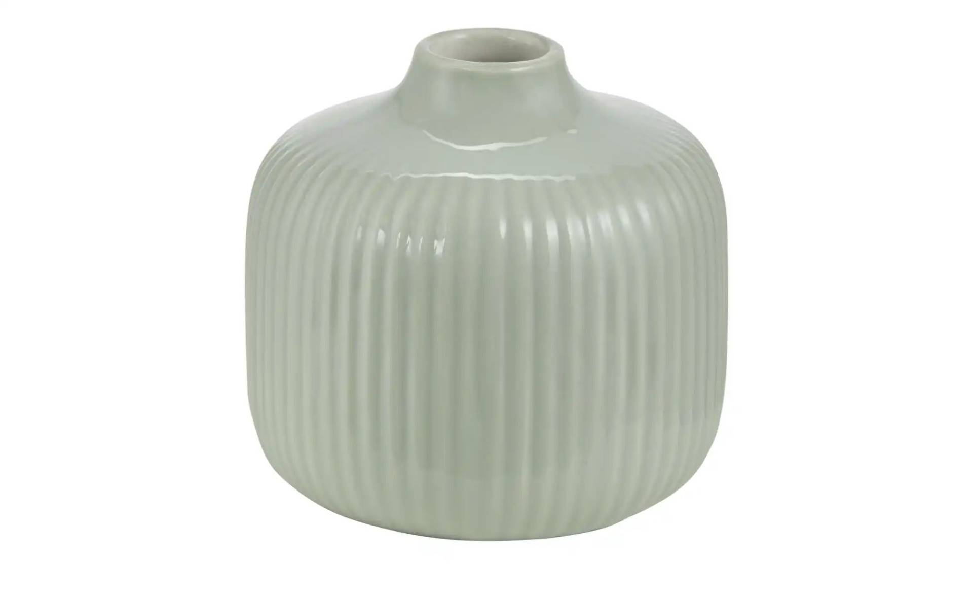 HOME STORY Vase   ¦ grün ¦ Dolomite ¦ Maße (cm): H: 10  Ø: 10.5 Dekoration > Vasen - Möbel Kraft
