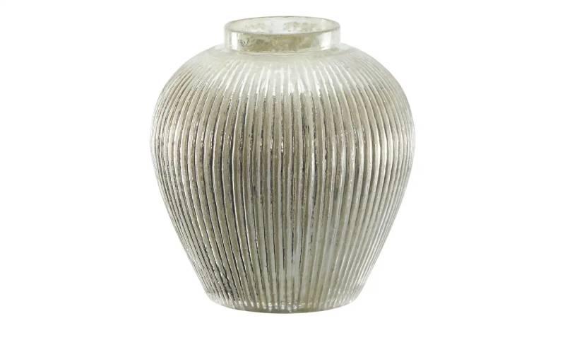 HOME STORY Vase   ¦ silber ¦ Glas ¦ Maße (cm): H: 18,5  Ø: 17.5 Weihnachten - Höffner