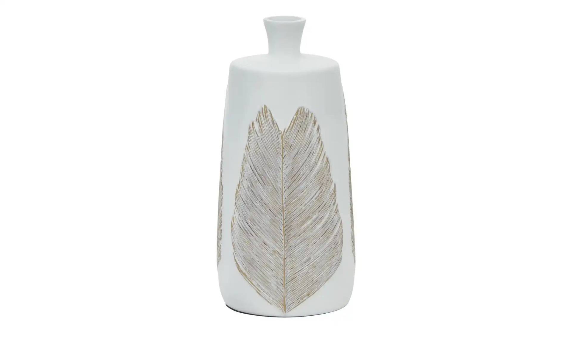HOME STORY Vase   ¦ weiß ¦ Polyresin (Kunstharz) ¦ Maße (cm): H: 37  Ø: 18.0 Dekoration > Vasen - Möbel Kraft