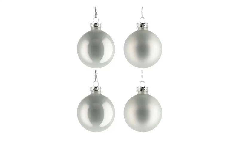 HOME STORY Weihnachtsbaumkugel  10er-Set   ¦ weiß ¦ Glas,Aluminium Ø: 6.0 Weihnachten - Möbel Kraft