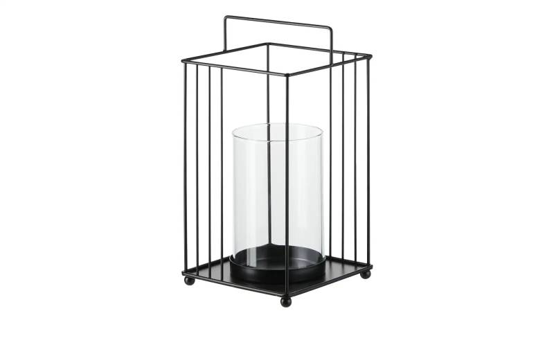 HOME STORY Windlicht mit Glaseinsatz   ¦ schwarz ¦ Metall,Glas ¦ Maße (cm): H: 31,5  Ø: 19.0 Dekoration > Laternen & Windlichter - Möbel Kraft