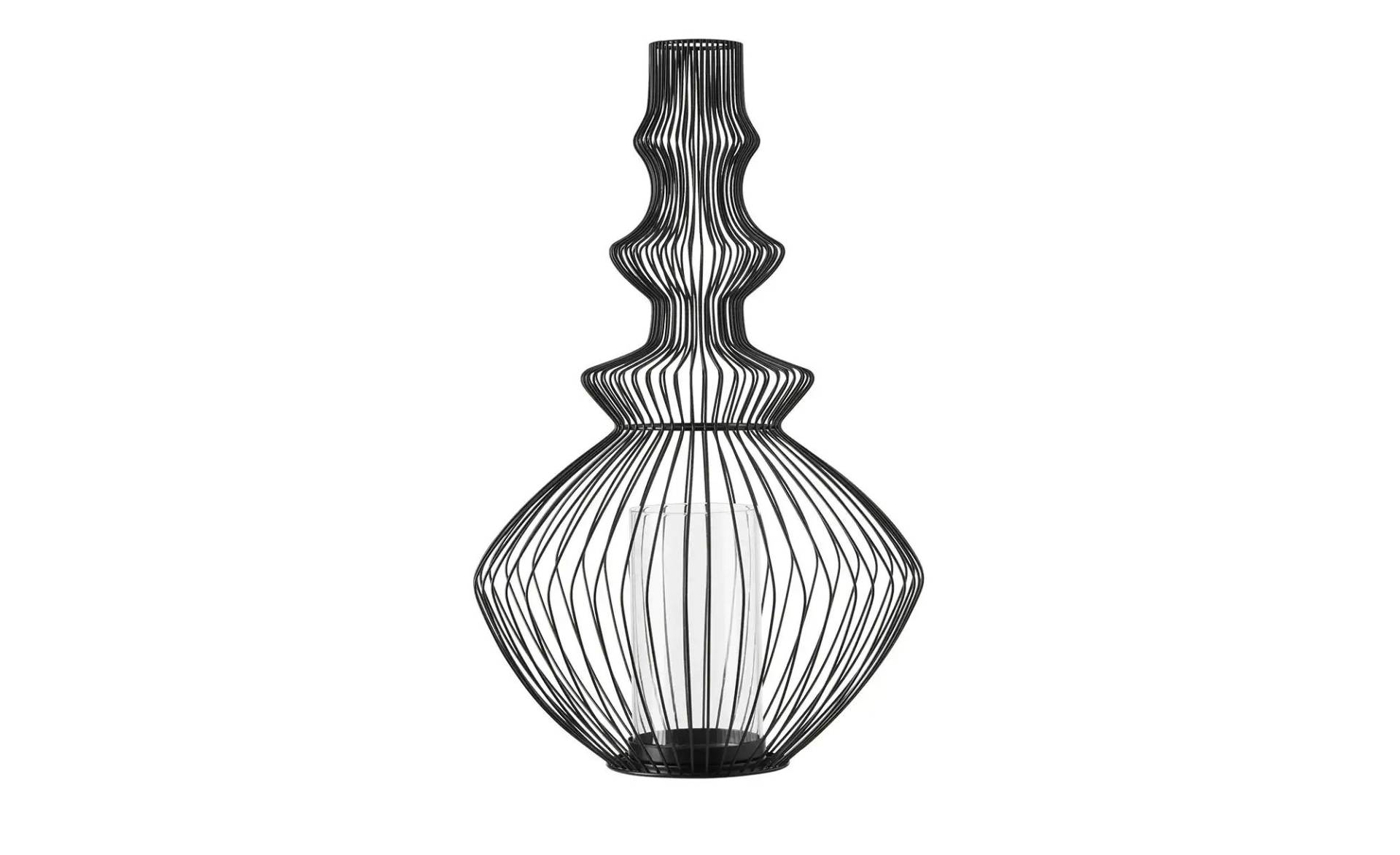 HOME STORY Windlicht   ¦ schwarz ¦ Eisen,Glas ¦ Maße (cm): B: 31 H: 50 Accessoires > Kerzen & Kerzenständer - Höffner