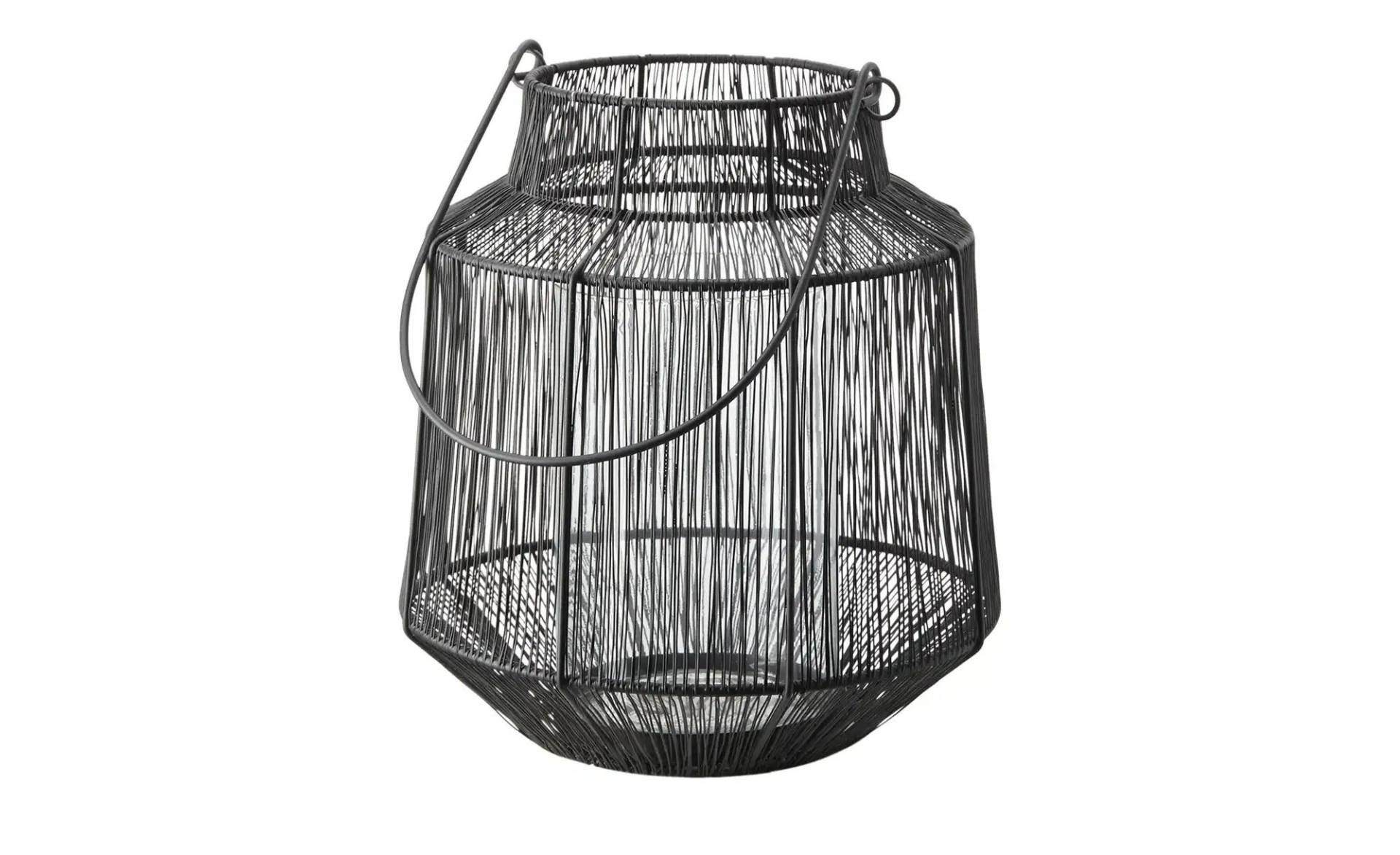 HOME STORY Windlicht   ¦ schwarz ¦ Eisen,Glas ¦ Maße (cm): H: 31  Ø: 30.0 Dekoration > Laternen & Windlichter - Möbel Kraft