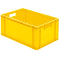 La-ka-pe - Transport-Stapelkasten B600xT400xH270 mm gelb, geschlossen mit Griffloch von LA-KA-PE