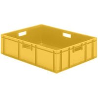 Transport-Stapelkasten B800xT600xH210 mm gelb, geschlossen mit Griffloch la-ka-p von LA-KA-PE