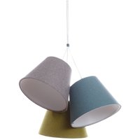 Hängelampe 3 Schirme Grau Blau Grün Retro Kinder Hängelampe 3 Schirme Grau Blau Grün Retro Kinder von BPS Koncept