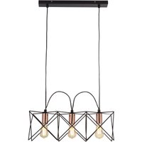 Hängelampe 3-flammig E27 in Schwarz Kupfer B: 55 cm von Searchlight