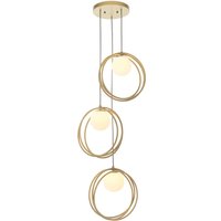 Hängelampe 3-flammig Metall Glas höhenverstellbar Gold Weiß G9 von Endon