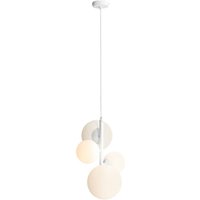Hängelampe 4-flammig Weiß Metall Glas E14 E27 Modern Hängelampe 4-flammig Weiß Metall Glas E14 E27 Modern von ALDEX