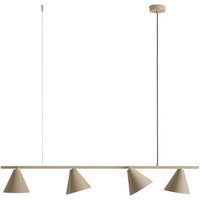 Hängelampe Beige Metall 4-flammig L:120 cm flexibel von ALDEX