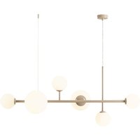 Hängelampe Beige Weiß Metall Glas E27 E14 wohnlich Hängelampe Beige Weiß Metall Glas E27 E14 wohnlich von ALDEX