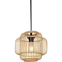 Hängelampe Boho Bambus Ø 29 cm Schwarz Natur E27 von Searchlight