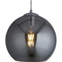 Hängelampe E27 D: 25 cm Chrom Rauchgrau Glas Metall Hängelampe E27 D: 25 cm Chrom Rauchgrau Glas Metall von Searchlight