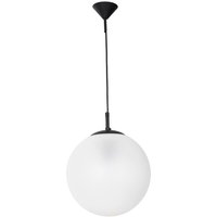 Hängelampe E27 Kugel Glas Metall in Schwarz 30 cm rund von ALDEX