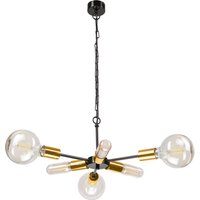 Hängelampe Esstisch Metall in Schwarz Gold Retro von Lamkur