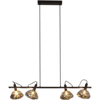 Hängelampe Glas Aluminium in Schwarz Silber 114 cm E14 von Eco-Light
