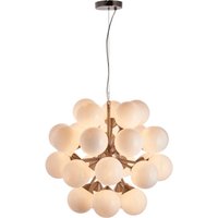 Hängelampe Glas Metall B: 55 cm 28x G9 in Nickel Weiß von Endon