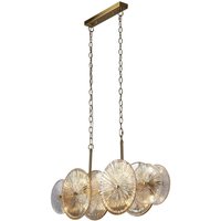 Hängelampe Glas Metall B: 90 cm in Bronze Bernstein Klar von Searchlight