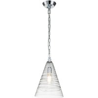 Hängelampe Glas Metall E27 D: 29,5 cm rund FREJA von ELSTEAD