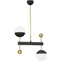 Hängelampe Glas Metall in Schwarz Weiß Gold G9 blendarm von Zaklad Wielobranzowy Export-Import-Jupiter