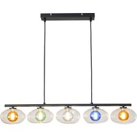 Hängelampe Glas geblasen Bunt 98 cm G9 5-flmg dekorativ von Eco-Light