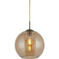 Hängelampe Glas in Bernstein Messing Antik E27 Ø 25 cm von Searchlight