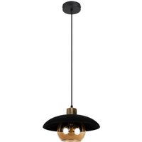 Hängelampe Glas in Honig Metall Schwarz Ø30 cm blendarm von Belis