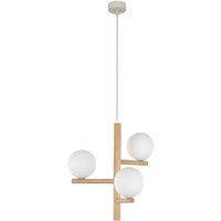 Hängelampe Holz Metall Glas B: 33 cm H: max. 100 cm 3x G9 von TK Lighting