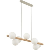 Hängelampe Holz Metall Glas L: 90 cm 7x G9 Modern von TK Lighting