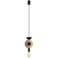 Hängelampe Holz Metall wohnlich Ø16 cm E27 in Gold von Nowodvorski