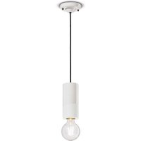 Hängelampe Keramik E27 D: 8 cm Weiß rund Retro Design von Ferroluce