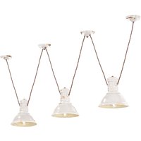 Hängelampe Keramik E27 Weiß Shabby Antik 3-flammig Hängelampe Keramik E27 Weiß Shabby Antik 3-flammig von Ferroluce