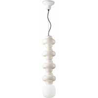 Hängelampe Keramik Glas Creme Weiß E14 Retro Design von Ferroluce