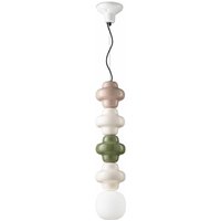Hängelampe Keramik Glas E14 Bunt Weiß Retro Design von Ferroluce