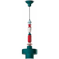 Hängelampe Keramik Petrol Bunt E27 Retro Design SILVIA von Ferroluce