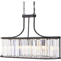 Hängelampe Kristall 78 cm lang 5x E14 Metall Glas von Searchlight