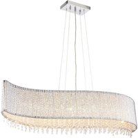 Hängelampe Kristall Metall 112 cm lang in Chrom Modern 8x G9 von Endon