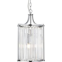Hängelampe Kristall Ø 26 cm 2x E14 Glas Metall Jugendstil von Searchlight