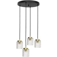 Hängelampe Messing Eisen Glas Ø 49 cm rund 4x E27 Esszimmer von Ghidini Giovanni Battista