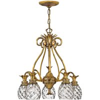 Hängelampe Messing Glas B: 56 cm dekorativ 5x E27 verstellbar von ELSTEAD