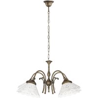 Hängelampe Messing Keramik in Weiß Bronze Antik 5x E27 von Ghidini Giovanni Battista