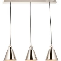 Hängelampe Metall 3-flammig E27 in Nickel glänzend Vintage von Endon